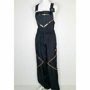 Champion Womens Overall Bib Athletic Jumpsuit Jumper Black Rose Gold Medium New